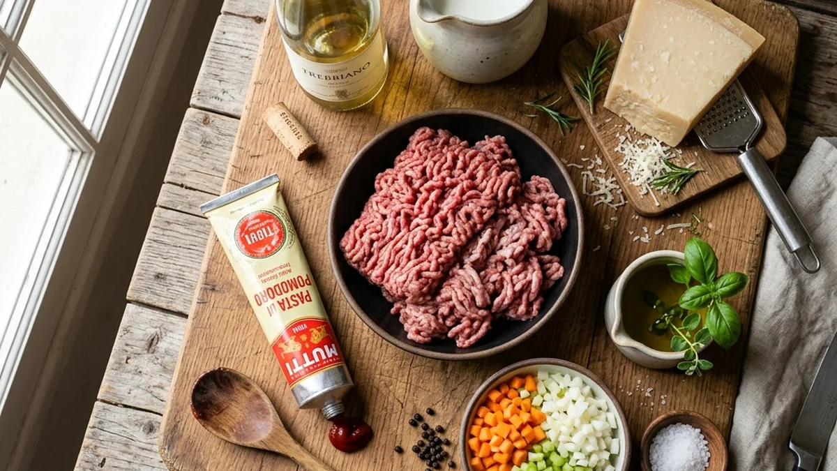 Authentic Bolognese Ingredients