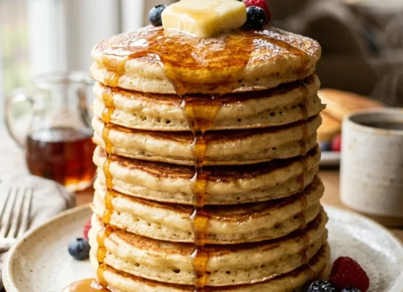 The Best Fluffy Homemade Pancake Recipe Fluffy Homemade Pancakes Stack