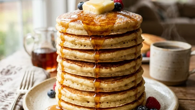 The Best Fluffy Homemade Pancake Recipe Fluffy Homemade Pancakes Stack