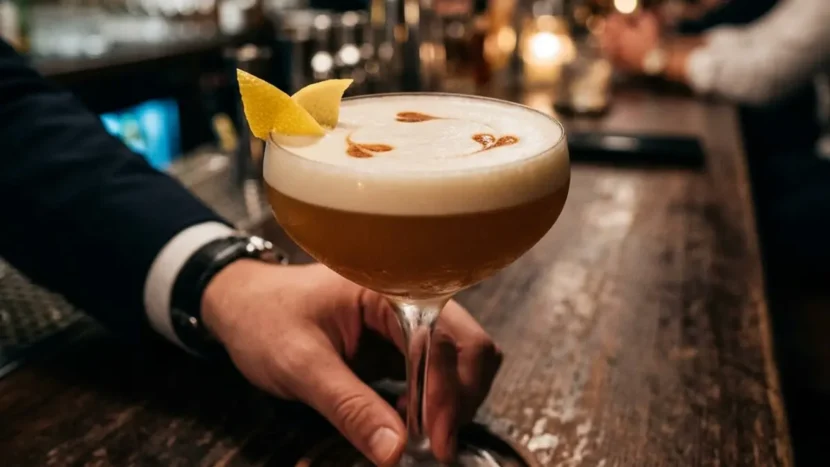 The Perfect Classic Whiskey Sour Recipe Classic whiskey sour cocktail in a coupe glass
