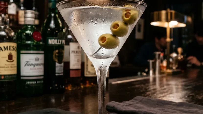 The Ultimate Classic Martini Recipe Icy classic martini with olives in a frosted glass