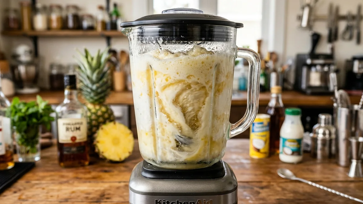 Blending Frozen Pina Colada Recipe in a Blender